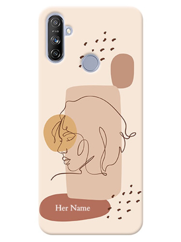 Custom Realme Narzo 20A Custom Phone Covers: Calm Woman line art Design