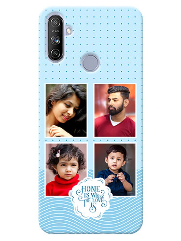 Custom Realme Narzo 20A Custom Phone Covers: Cute love quote with 4 pic upload Design