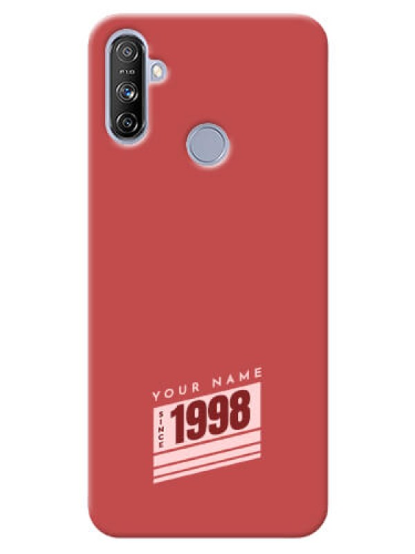 Custom Realme Narzo 20A Phone Back Covers: Red custom year of birth Design