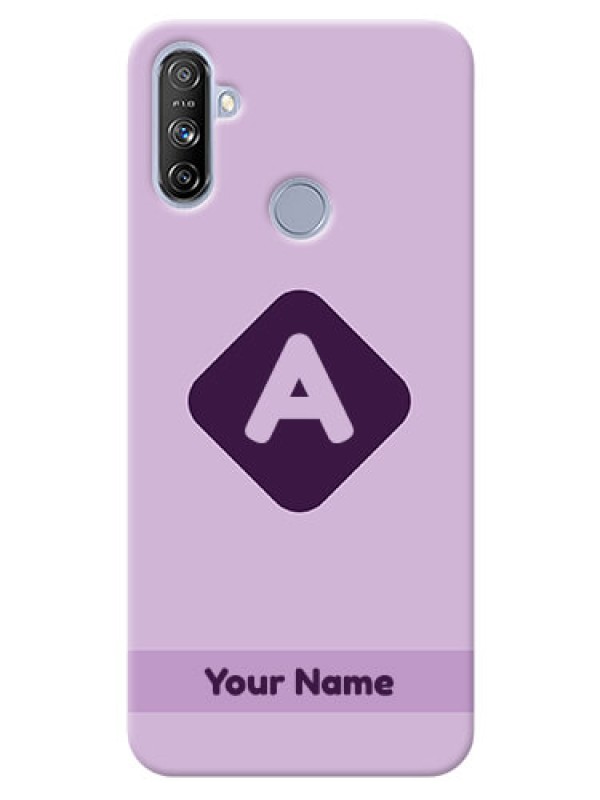 Custom Realme Narzo 20A Custom Mobile Case with Custom Letter in curved badge Design