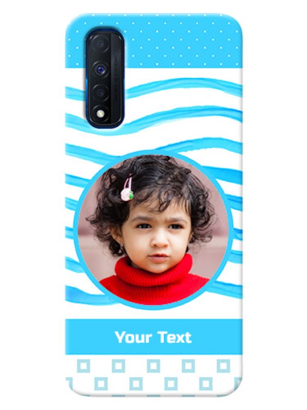 Custom Narzo 30 4G phone back covers: Simple Blue Case Design