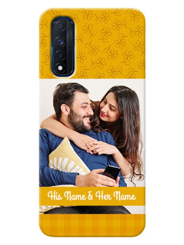 Custom Narzo 30 4G mobile phone covers: Yellow Floral Design