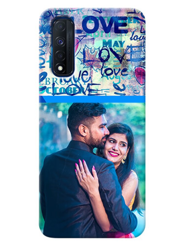 Custom Narzo 30 4G Mobile Covers Online: Colorful Love Design