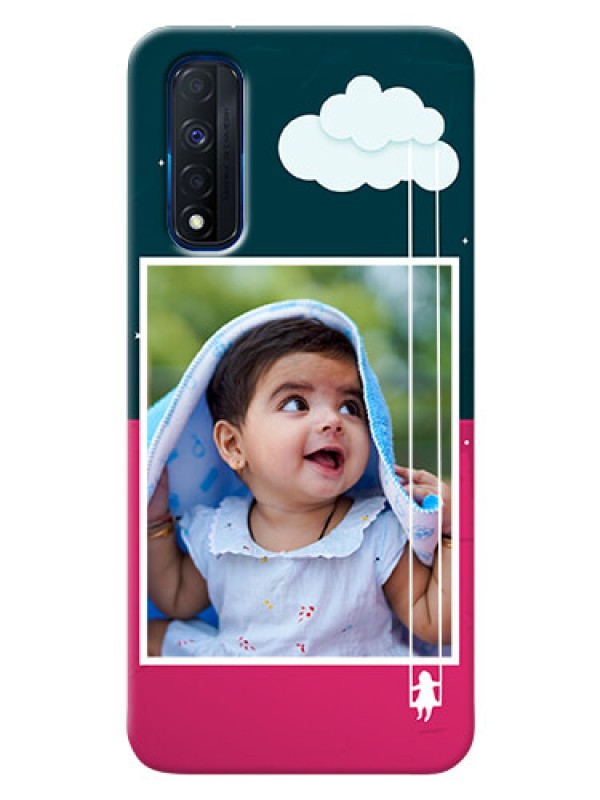 Custom Narzo 30 4G custom phone covers: Cute Girl with Cloud Design