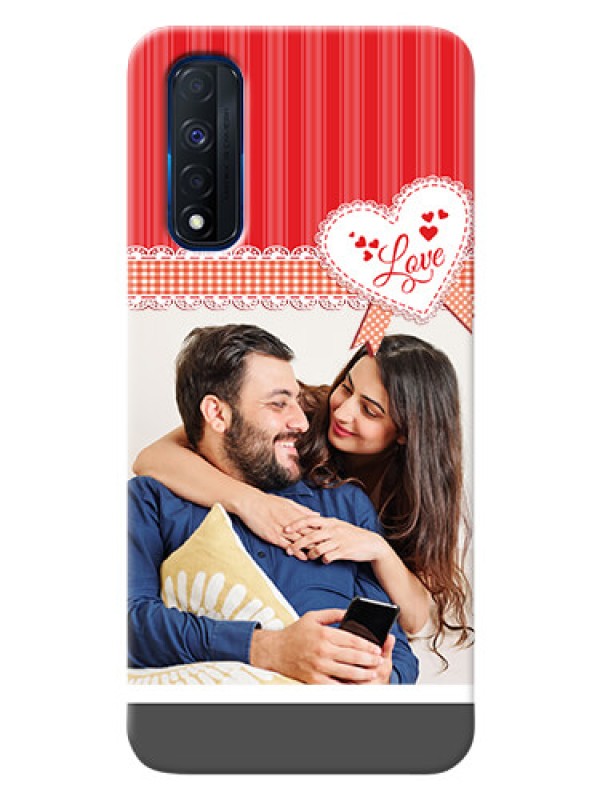 Custom Narzo 30 4G phone cases online: Red Love Pattern Design