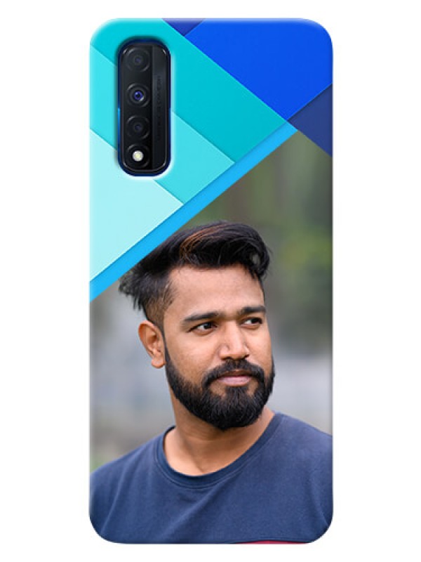 Custom Narzo 30 4G Phone Cases Online: Blue Abstract Cover Design