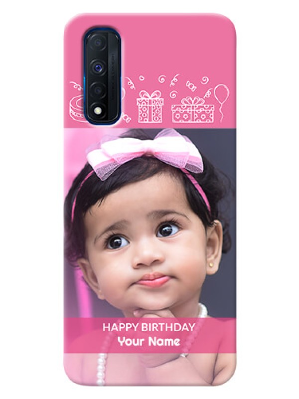 Custom Narzo 30 4G Custom Mobile Cover with Birthday Line Art Design