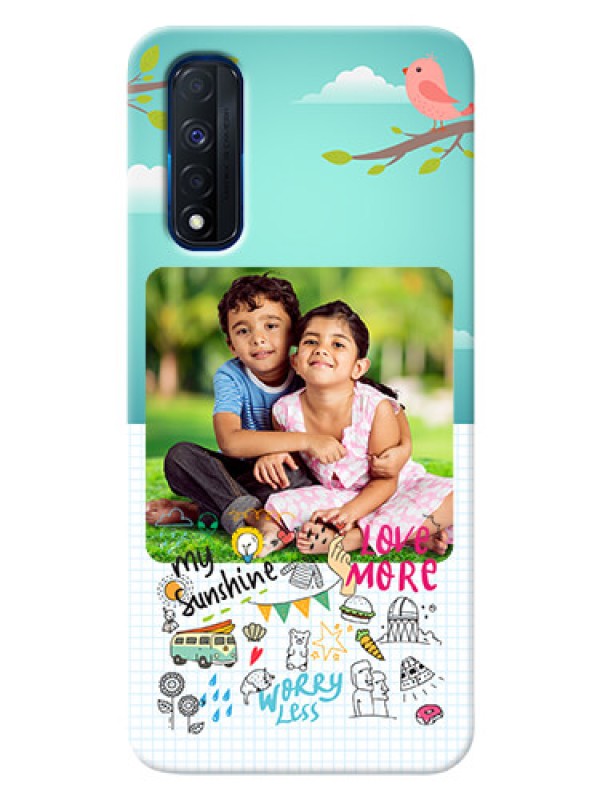 Custom Narzo 30 4G phone cases online: Doodle love Design