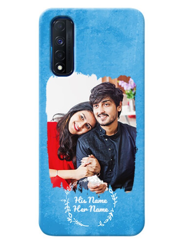 Custom Narzo 30 4G custom mobile cases: Blue Color Vintage Design