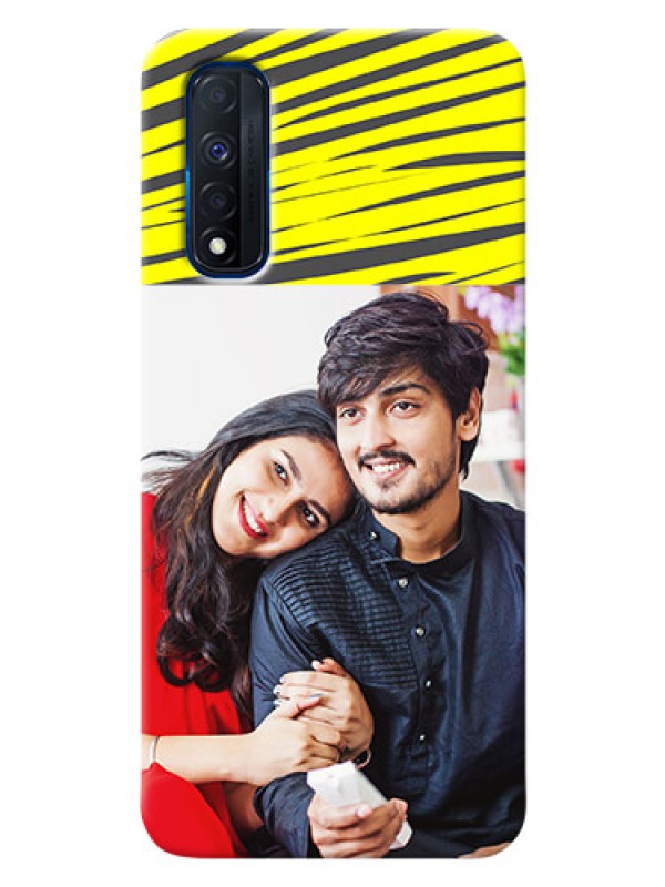 Custom Narzo 30 4G Personalised mobile covers: Yellow Abstract Design