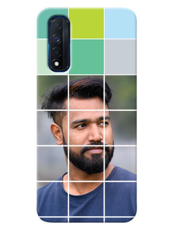 Custom Narzo 30 4G personalised phone covers with white box pattern 