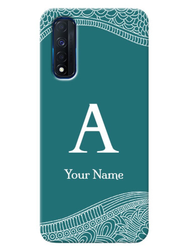Custom Realme Narzo 30 4G Mobile Back Covers: line art pattern with custom name Design