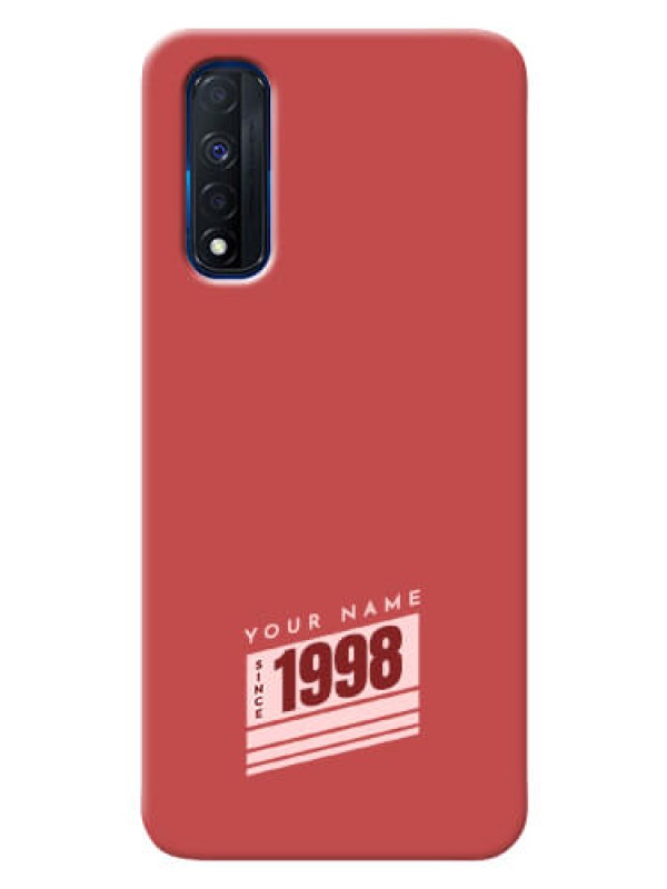 Custom Realme Narzo 30 4G Phone Back Covers: Red custom year of birth Design
