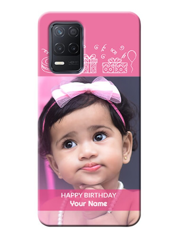 Custom Narzo 30 5G Custom Mobile Cover with Birthday Line Art Design