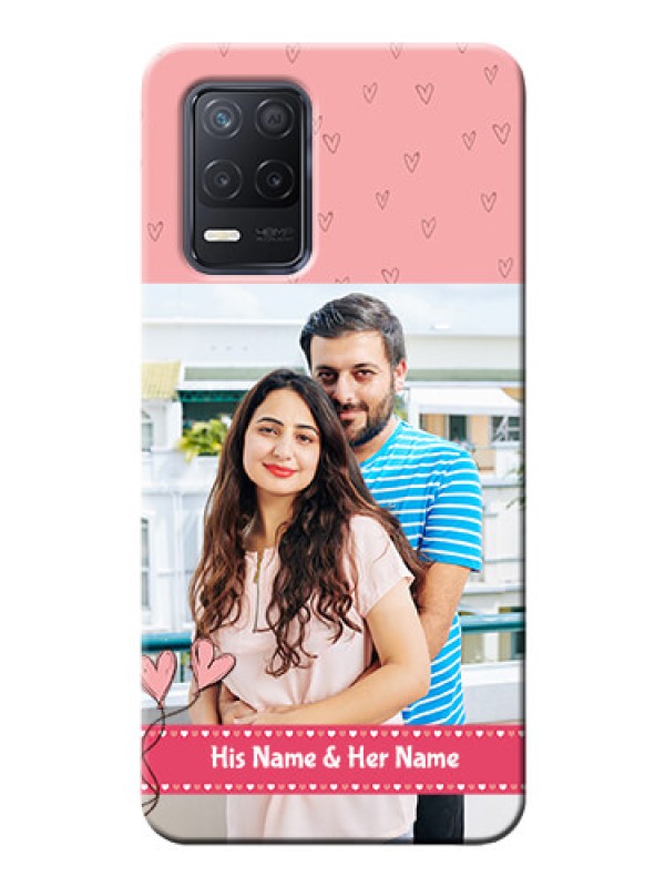 Custom Narzo 30 5G phone back covers: Love Design Peach Color