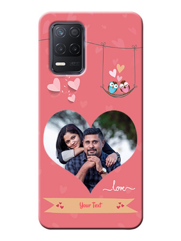 Custom Narzo 30 5G custom phone covers: Peach Color Love Design 