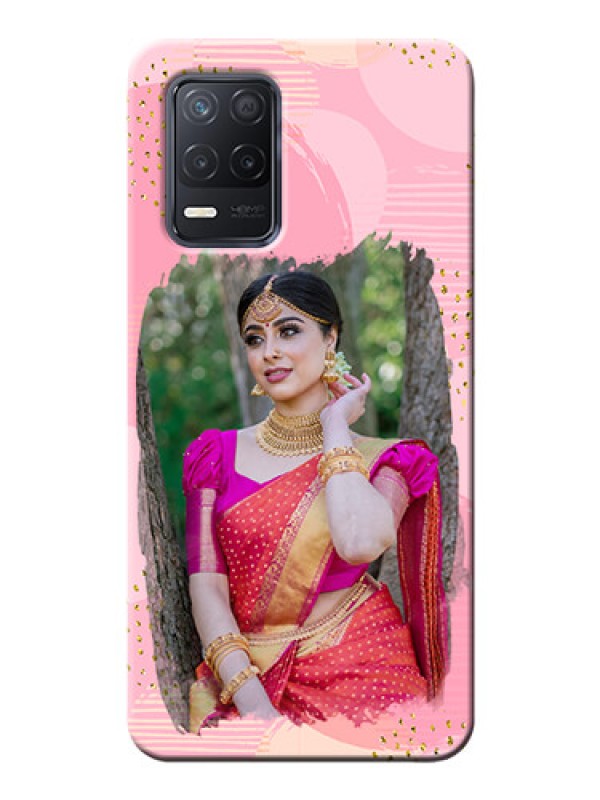 Custom Narzo 30 5G Phone Covers for Girls: Gold Glitter Splash Design