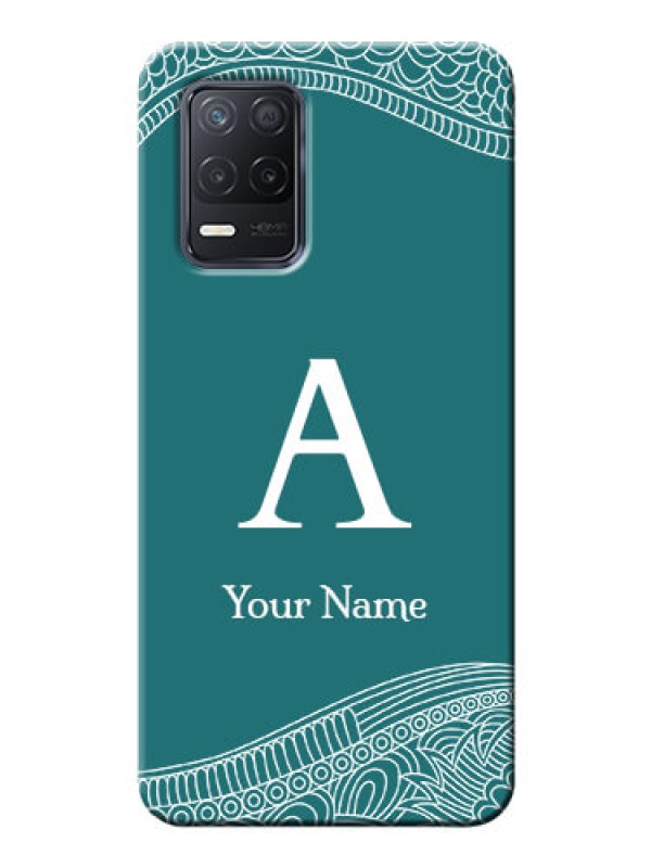 Custom Realme Narzo 30 5G Mobile Back Covers: line art pattern with custom name Design