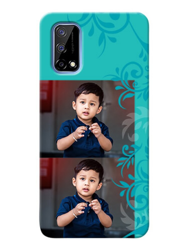 Custom Narzo 30 Pro 5G Mobile Cases with Photo and Green Floral Design 