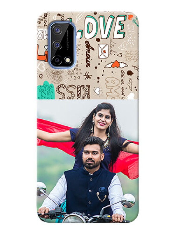 Custom Narzo 30 Pro 5G Personalised mobile covers: Love Doodle Pattern 