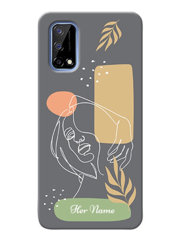 Custom Realme Narzo 30 Pro 5G Phone Back Covers: Gazing Woman line art Design