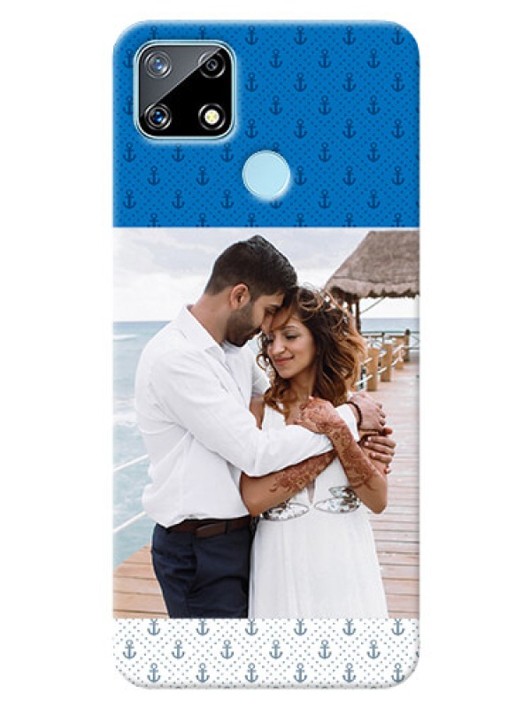Custom Narzo 30A Mobile Phone Covers: Blue Anchors Design