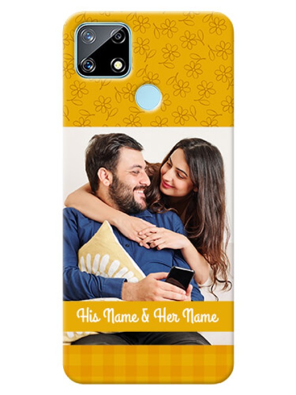 Custom Narzo 30A mobile phone covers: Yellow Floral Design