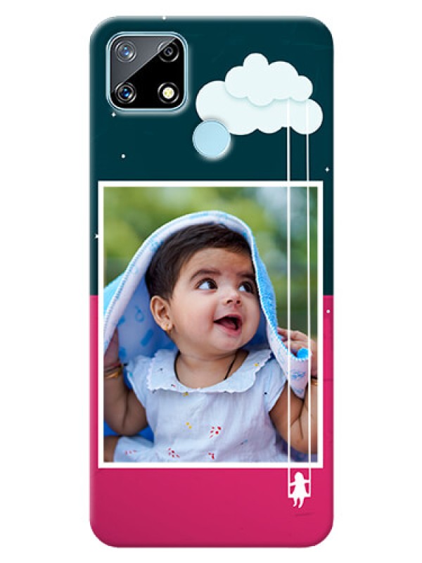 Custom Narzo 30A custom phone covers: Cute Girl with Cloud Design