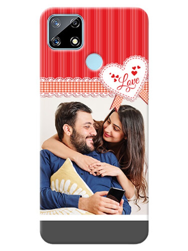 Custom Narzo 30A phone cases online: Red Love Pattern Design
