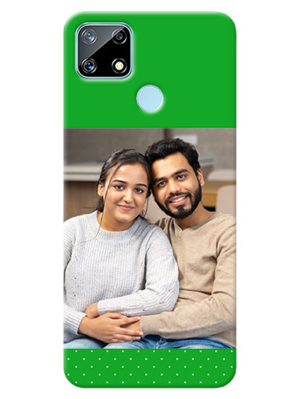 Custom Narzo 30A Personalised mobile covers: Green Pattern Design