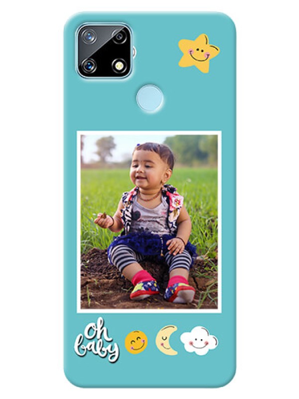 Custom Narzo 30A Personalised Phone Cases: Smiley Kids Stars Design