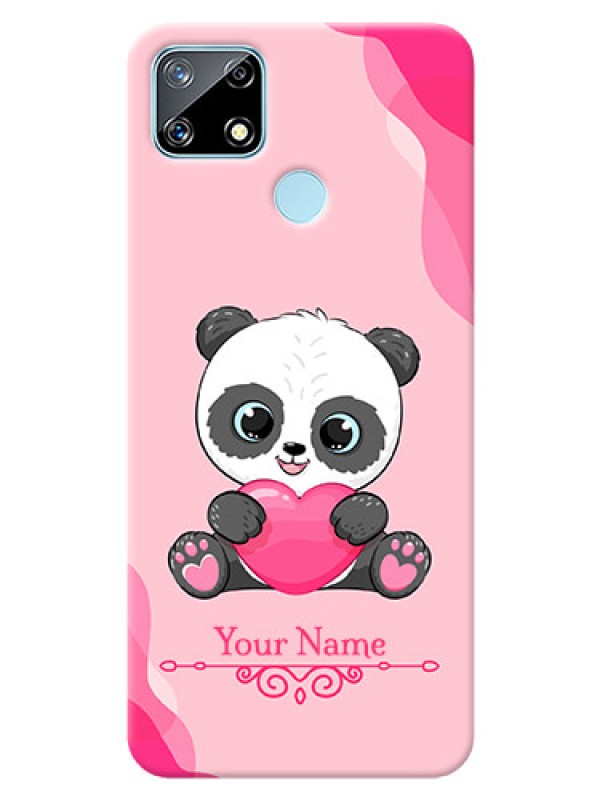 Custom Realme Narzo 30A Mobile Back Covers: Cute Panda Design