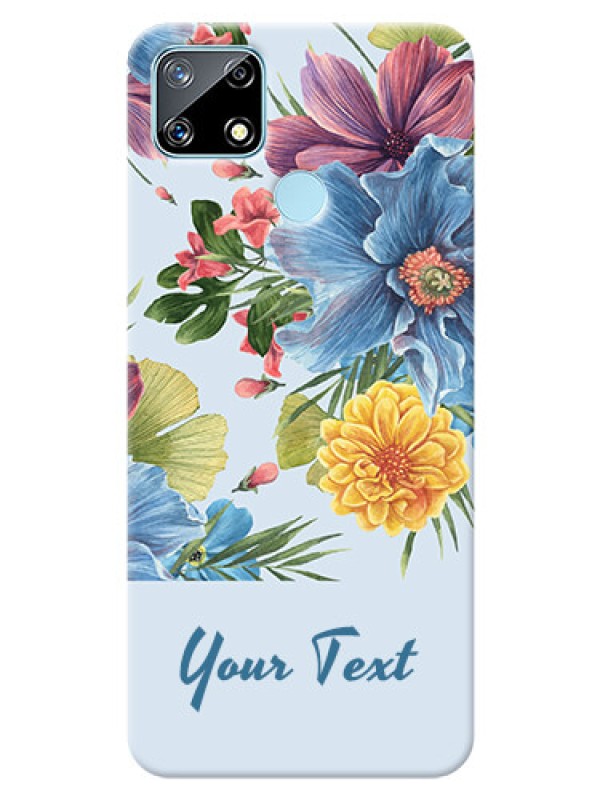 Custom Realme Narzo 30A Custom Phone Cases: Stunning Watercolored Flowers Painting Design