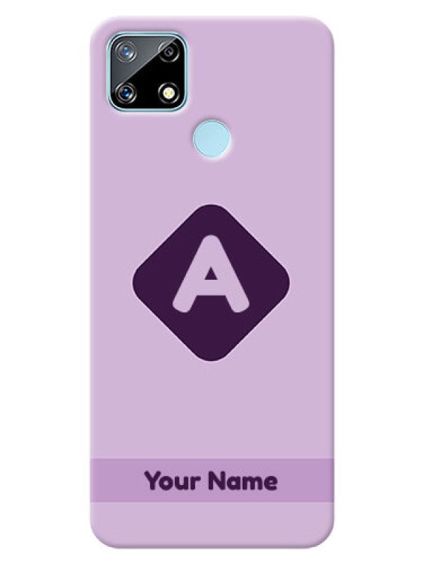 Custom Realme Narzo 30A Custom Mobile Case with Custom Letter in curved badge Design