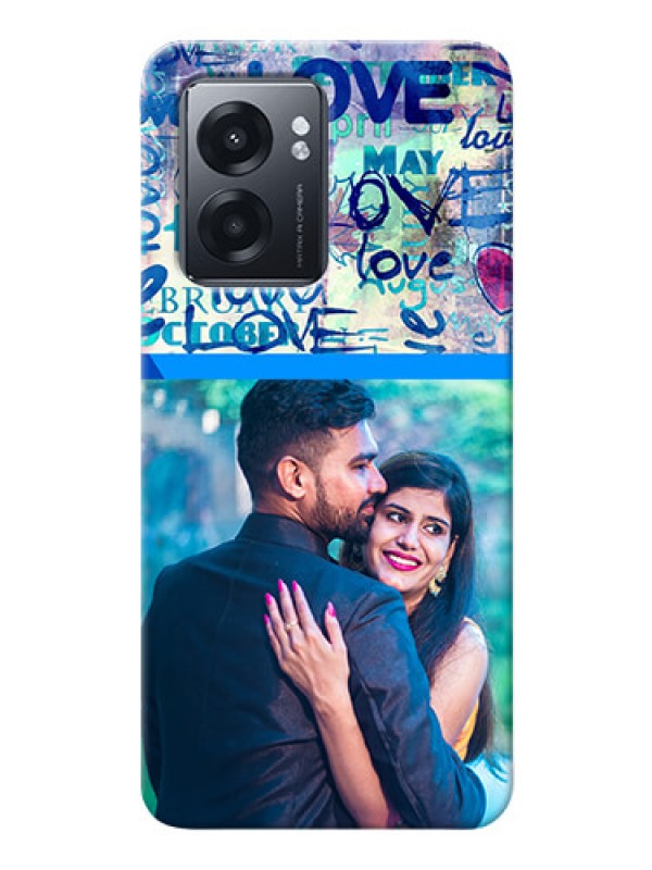 Custom Narzo 50 5G Mobile Covers Online: Colorful Love Design