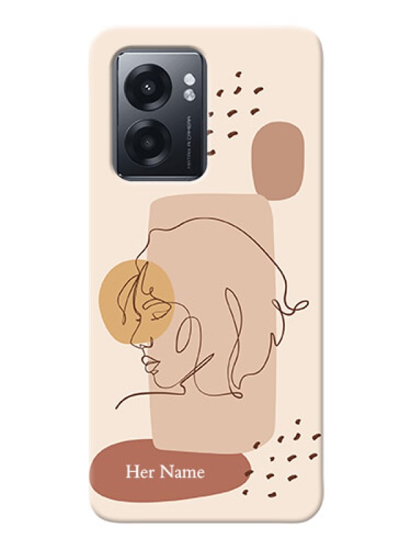 Custom Realme Narzo 50 5G Custom Phone Covers: Calm Woman line art Design