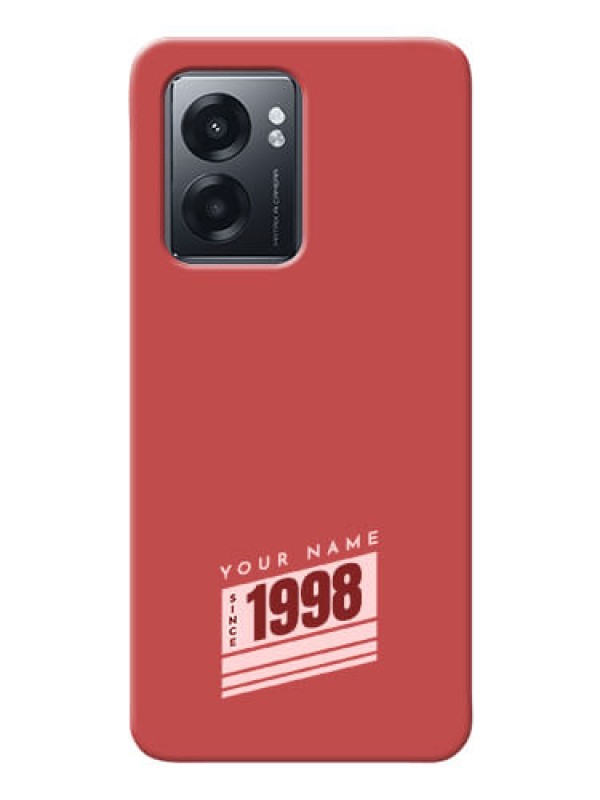 Custom Realme Narzo 50 5G Phone Back Covers: Red custom year of birth Design