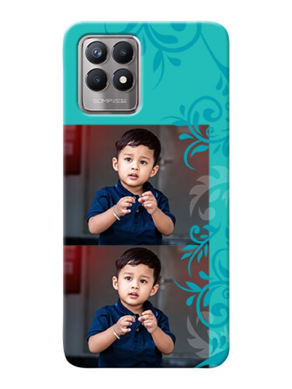 Custom Realme Narzo 50 Mobile Cases with Photo and Green Floral Design 