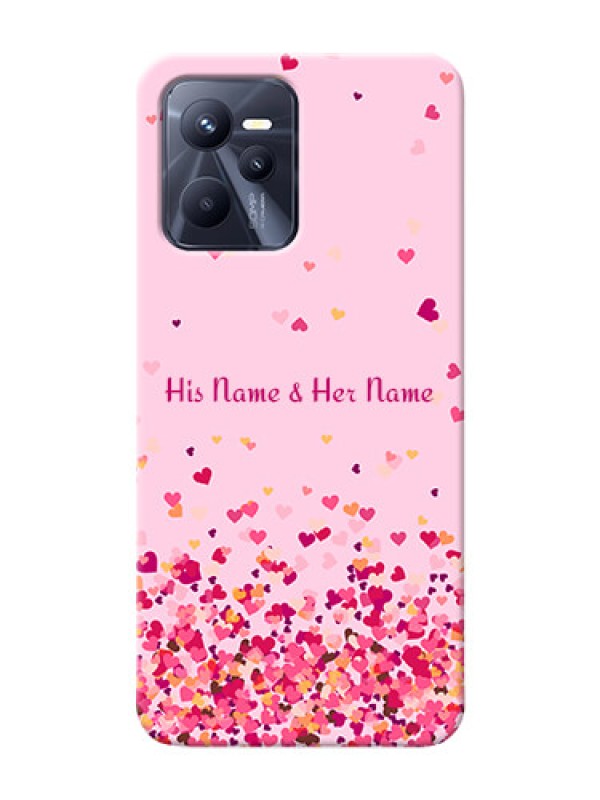 Custom Realme Narzo 50A Prime Phone Back Covers: Floating Hearts Design