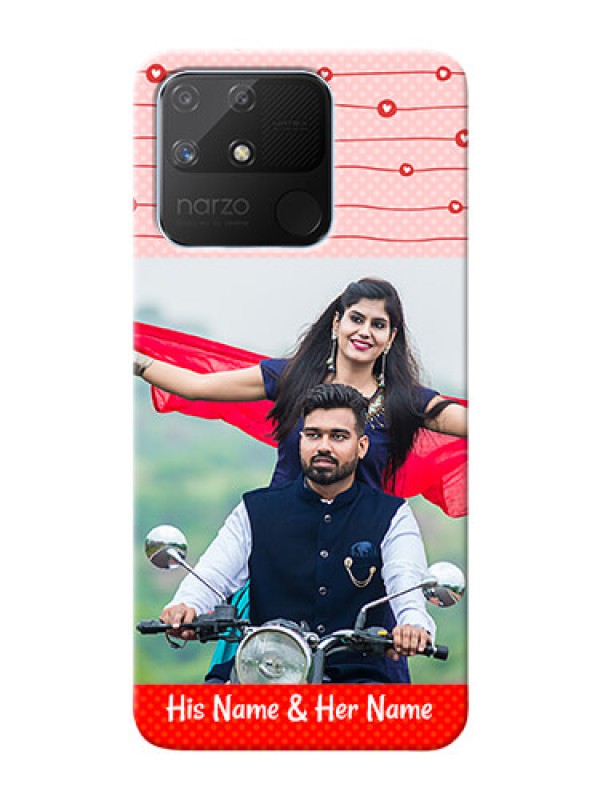 Custom Realme Narzo 50A Custom Phone Cases: Red Pattern Case Design