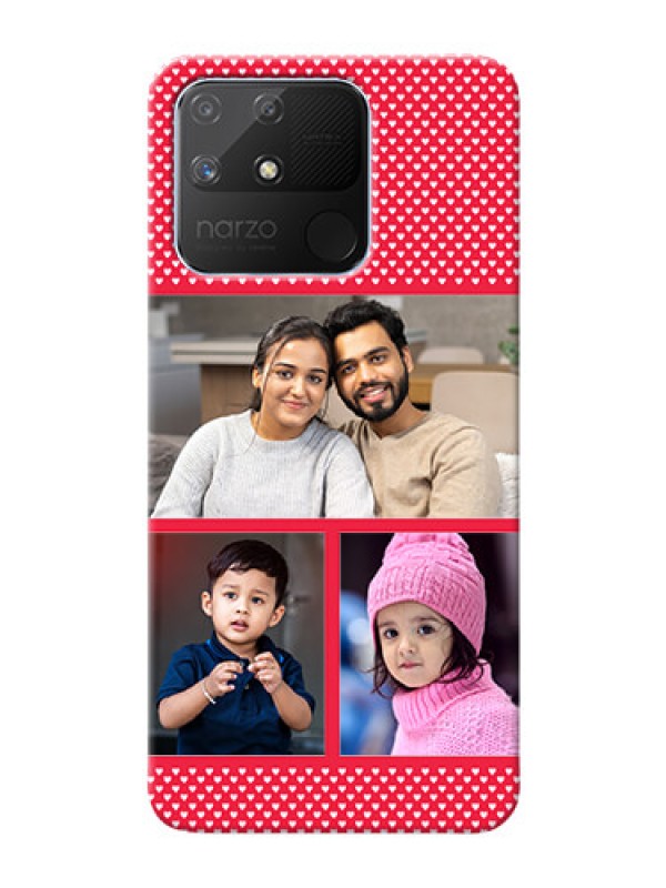 Custom Realme Narzo 50A mobile back covers online: Bulk Pic Upload Design