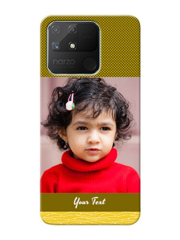 Custom Realme Narzo 50A custom mobile back covers: Simple Green Color Design