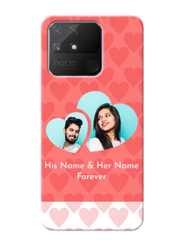 Custom Realme Narzo 50A personalized phone covers: Couple Pic Upload Design