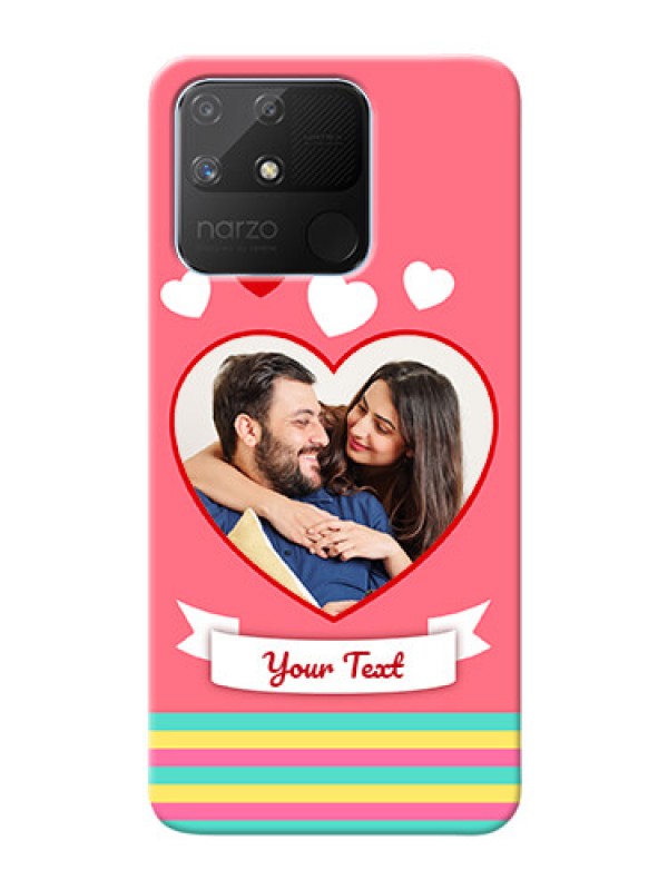 Custom Realme Narzo 50A Personalised mobile covers: Love Doodle Design