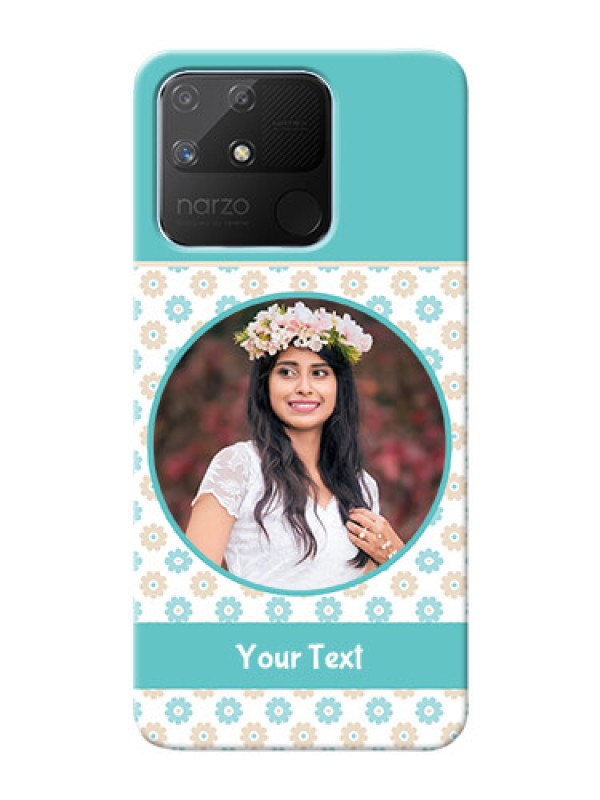 Custom Realme Narzo 50A Custom Mobile Back Covers: Beautiful Flowers Design