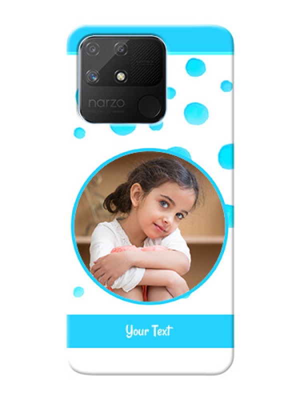 Custom Realme Narzo 50A Custom Phone Covers: Blue Bubbles Pattern Design