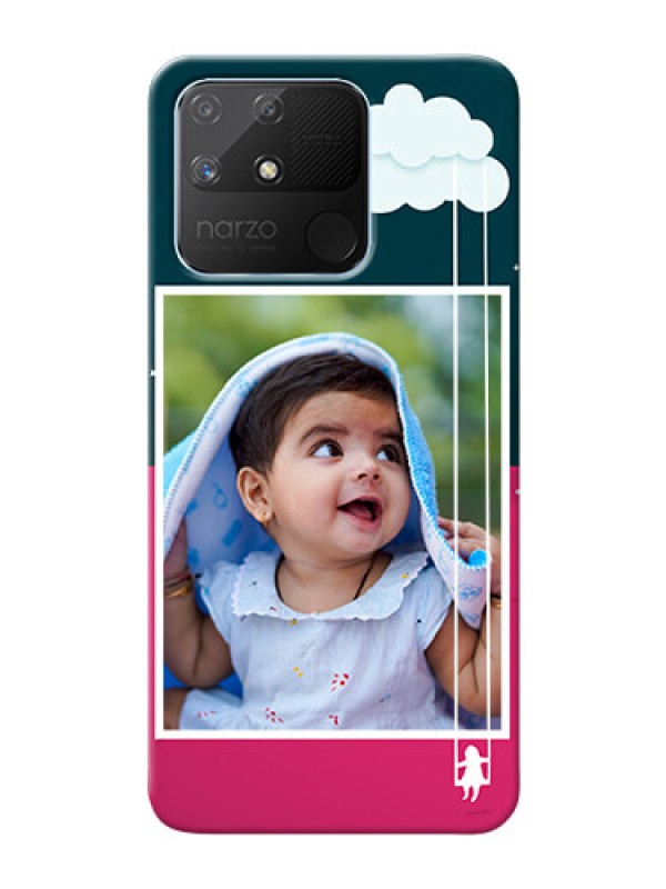 Custom Realme Narzo 50A custom phone covers: Cute Girl with Cloud Design