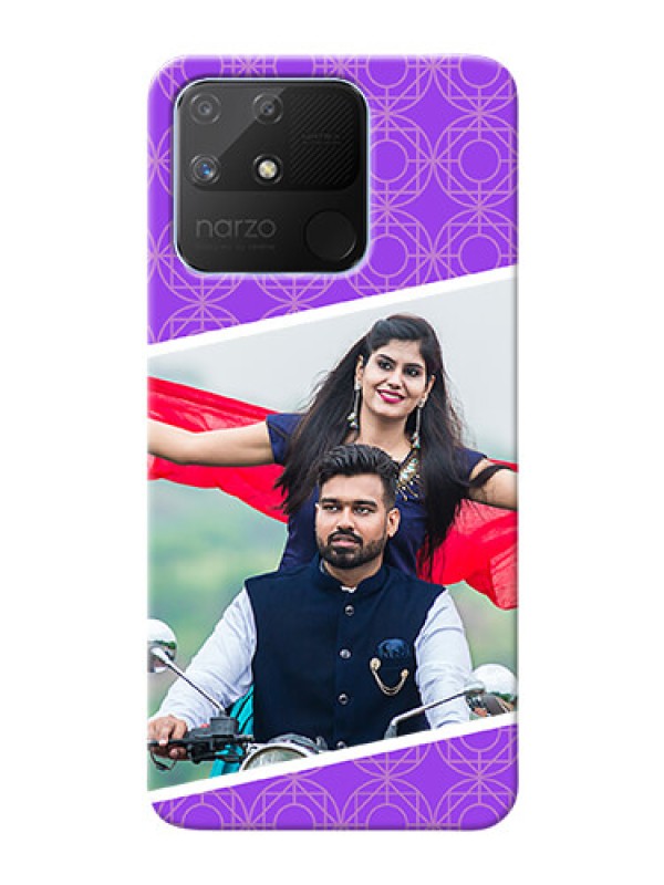 Custom Realme Narzo 50A mobile back covers online: violet Pattern Design