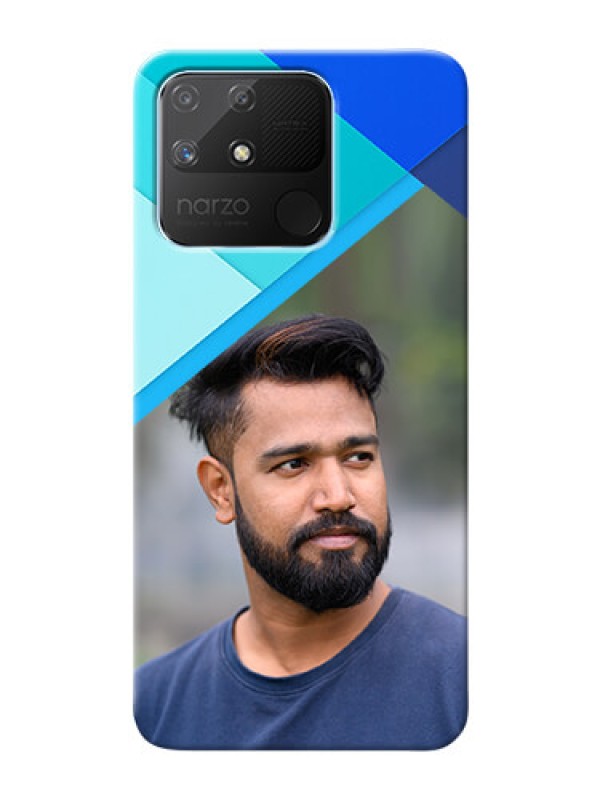 Custom Realme Narzo 50A Phone Cases Online: Blue Abstract Cover Design