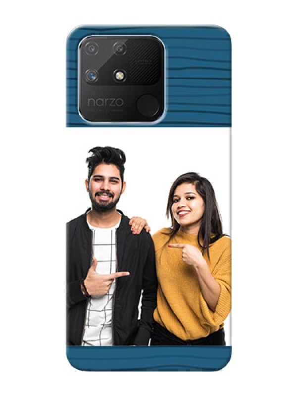 Custom Realme Narzo 50A Custom Phone Cases: Blue Pattern Cover Design
